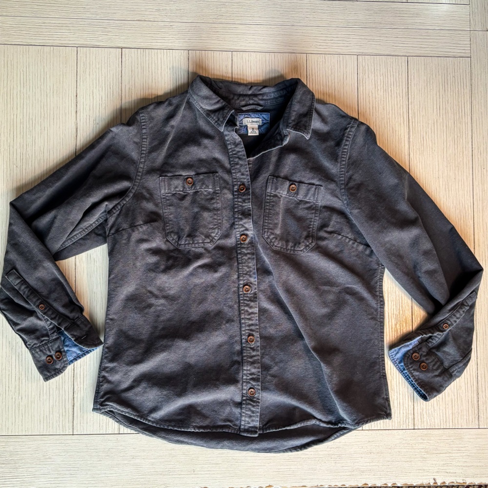 L.L. Bean Sturdy Gray Button-Up Shirt